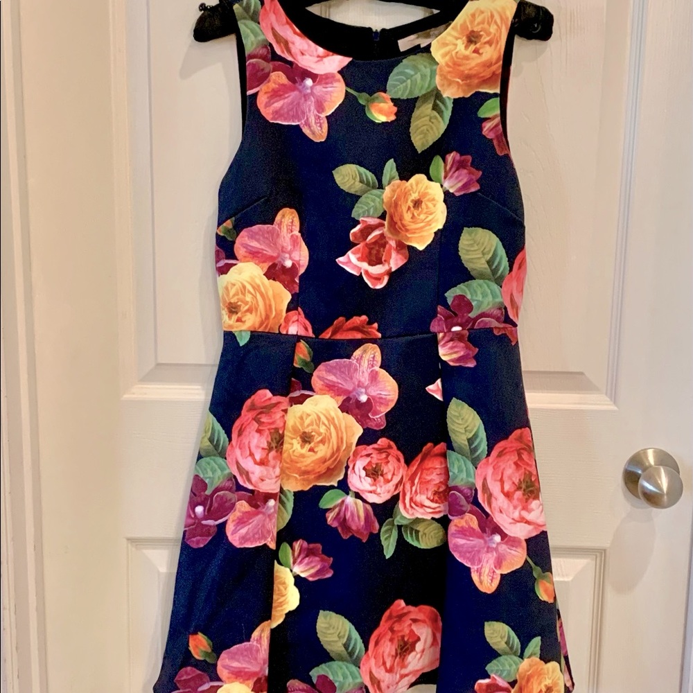 Black dress with lush florals size medium